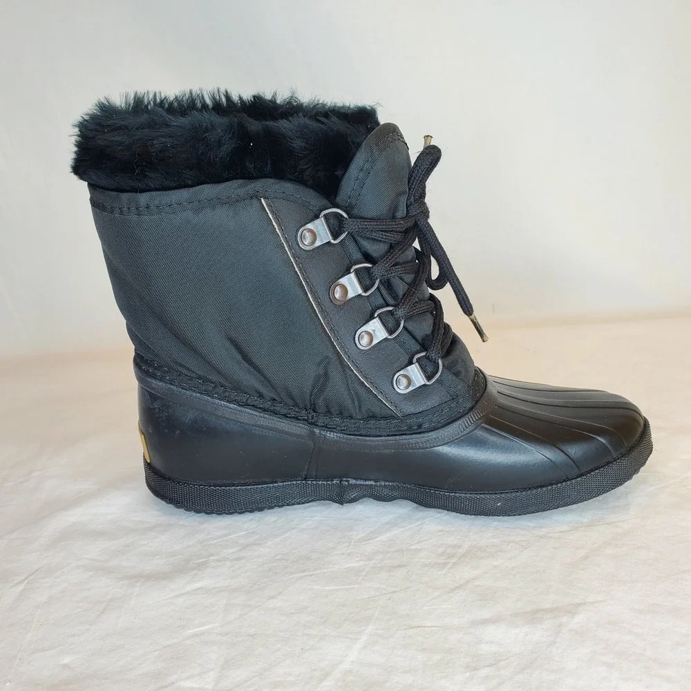 NWT VTG SOREL KAUFMAN Canadian WOMENS 5 BLACK INSULATED WATERPROOF WINTER BOOTS